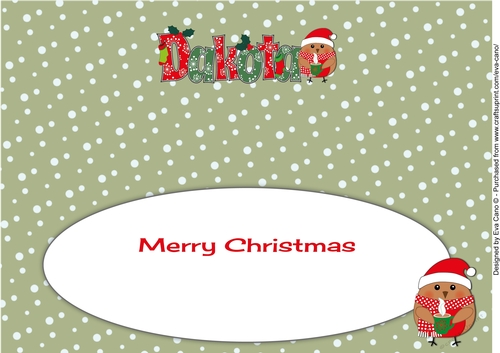 Christmas Plump Robin with Hot Drink DAKOTA large dl insert