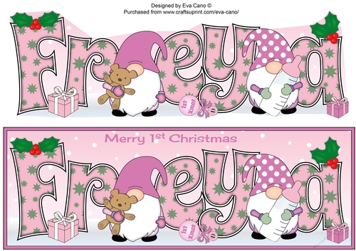 First Christmas Gnomes with baby bottle FREYA large dl