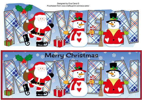 Santa & Snowmen NIVEN large dl