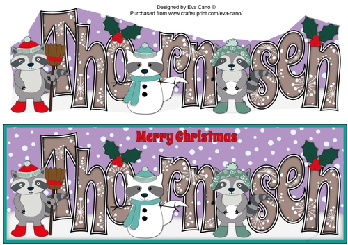 Christmas Rocky the Racoon with Snowracoon THORNSEN large dl 