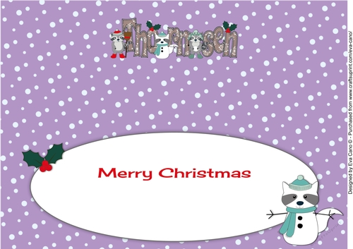 Christmas Rocky the Racoon with Snowracoon THORNSEN large dl insert