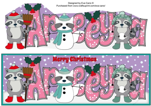 Christmas Rocky the Racoon with Snowracoon AREEYA large dl