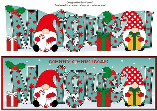 Christmas Gnomes with presents MIGUEL large dl