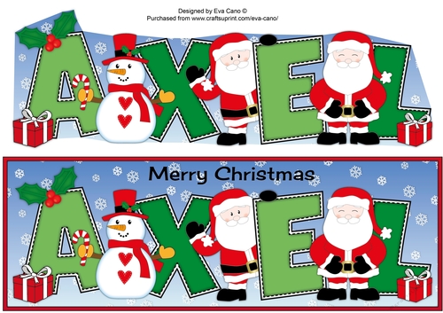 Santas & Snowman AXEL large dl