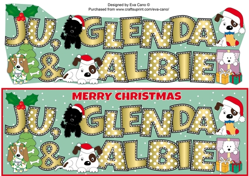 Christmas Dogs JU, GLENDA & ALBIE large dl