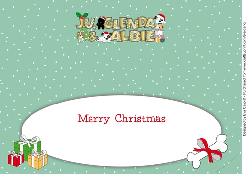 Christmas Dogs JU, GLENDA & ALBIE large dl insert
