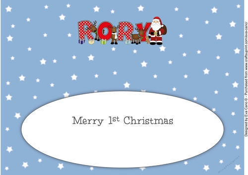 Santa and his Reindeers 1st RORY large dl insert