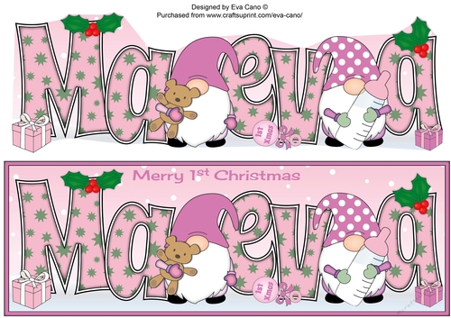 First Christmas Gnomes with baby bottle MAEVA large dl