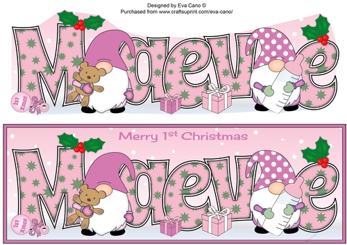 First Christmas Gnomes with baby bottle MAEVE large dl
