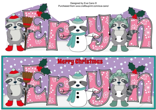 Christmas Rocky the Racoon with Snowracoon ERYN large dl