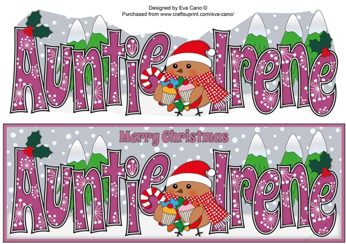 Christmas Plump Robin with Sweets AUNTIE IRENE large dl