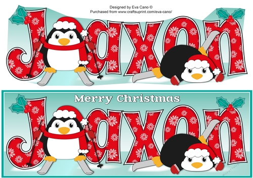 Christmas Fat Penguins Skiing JAXON large dl