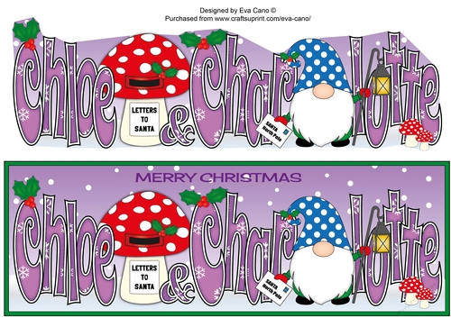 Christmas Gnome with letter to Santa CHLOE & CHARLOTTE large dl