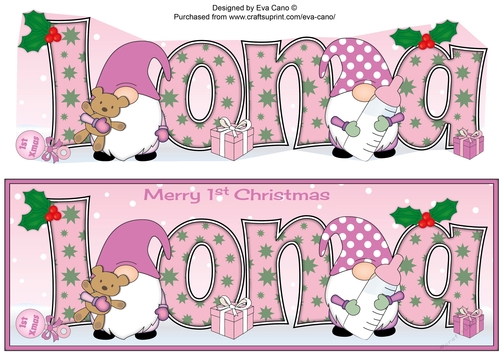 First Christmas Gnomes with baby bottle IONA large dl