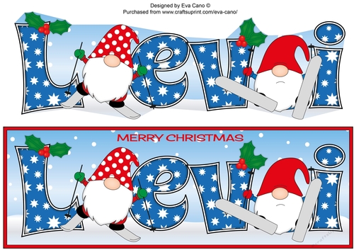 Christmas Gnomes skiing LEVI large dl