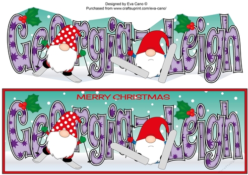 Christmas Gnomes skiing GEORGIA-LEIGH large dl