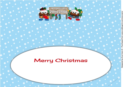 Crazy Scottish Christmas Puddings with big sign GRANNY & GRANDPA large dl insert