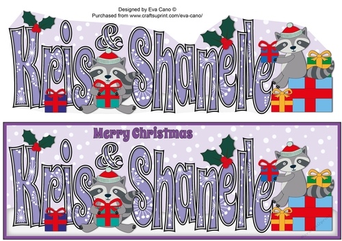 Christmas Rocky the Racoon with presents KRIS & SHANELLE large dl