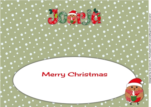 Christmas Plump Robin with Hot Drink JORJA large dl insert
