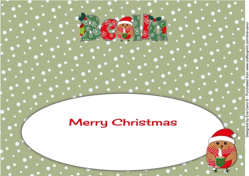 Christmas Plump Robin with Hot Drink BELLA large dl insert