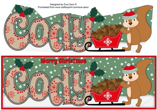 Christmas Sid the Squirrel with acorns CODY large dl