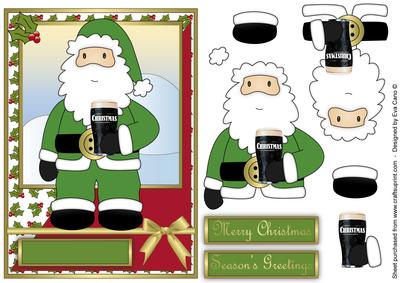 Irish Santa is Here Decoupage