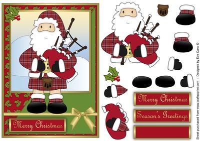 Scottish Santa is Here Decoupage