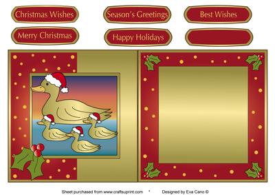 Golden Christmas Ducks Fold Back