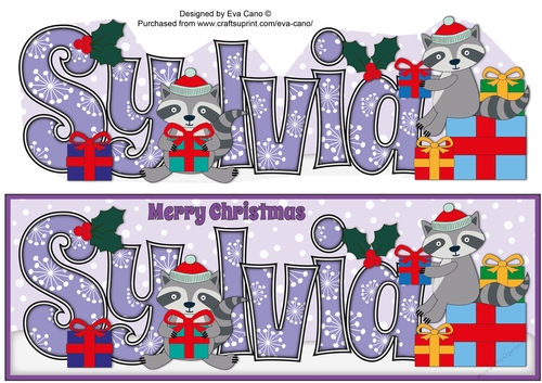Christmas Rocky the Racoon with presents SYLVIA large dl
