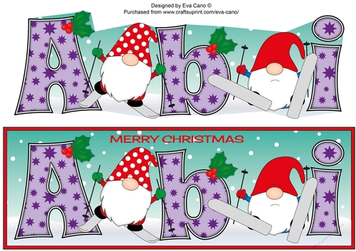 Christmas Gnomes skiing ABI large dl