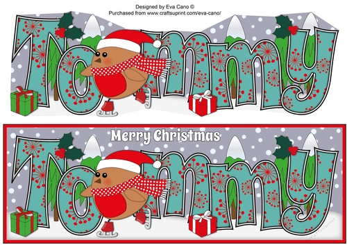Christmas Plump Robin Skating TOMMY large dl