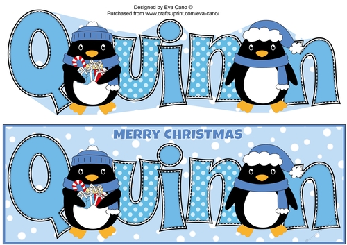 Christmas Penguins QUINN large dl