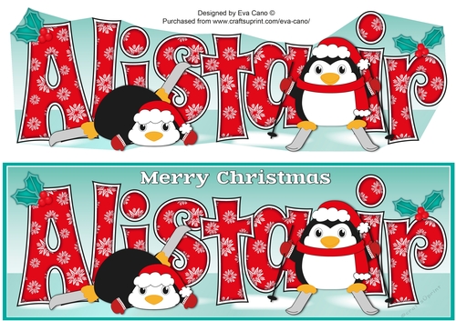 Christmas Fat Penguins Skiing ALISTAIR large dl