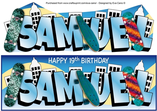 Skateboarding SAMUEL 19th large dl