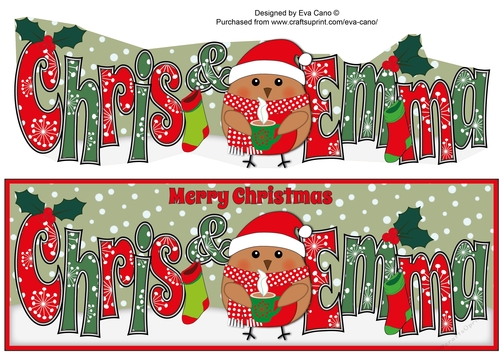 Christmas Plump Robin with Hot Drink CHRIS & EMMA large dl