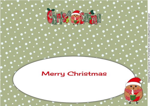 Christmas Plump Robin with Hot Drink CHRIS & EMMA large dl insert