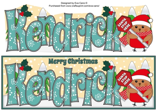 Christmas Plump Robin with Santa Sign KENDRICK large dl