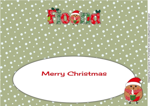 Christmas Plump Robin with Hot Drink FIONA large dl insert