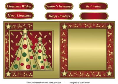 Buttons Christmas Trees Ii Fold Back