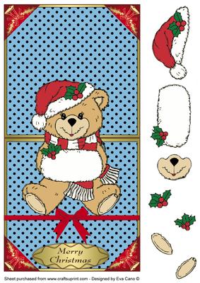 Christmas Teddy Bear Over the Edge