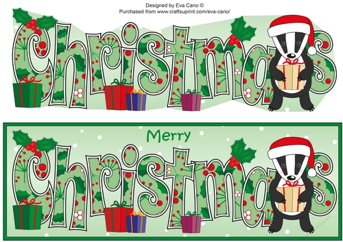 Christmas Billy the Badger CHRISTMAS large dl