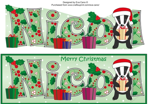 Christmas Billy the Badger NICOL large dl