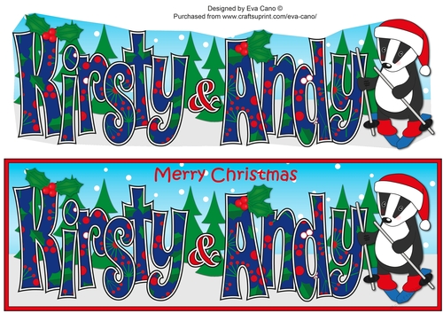 Christmas Billy the Badger Skiing KIRSTY & ANDY large dl