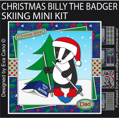 Christmas Billy the Badger Skiing mini kit