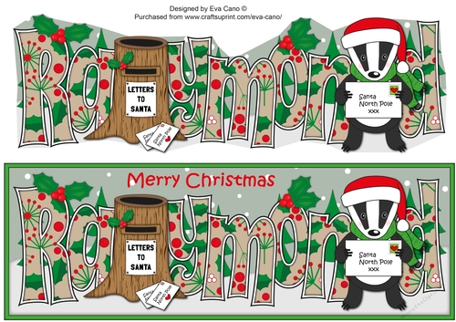 Christmas Billy the Badger with letter to Santa RAYMOND large dl