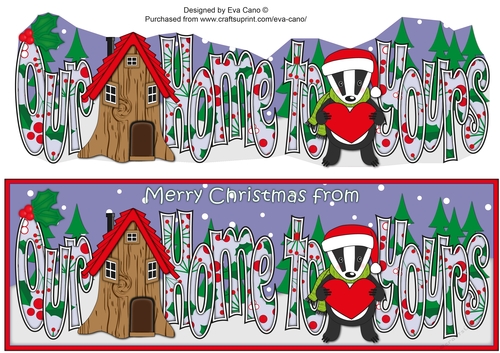 Christmas Billy the Badger with Heart and House from OUR HOME TO YOURS large dl