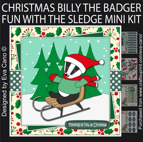 Christmas Billy the Badger Fun with the Sledge mini kit