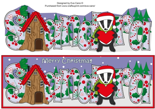 Christmas Billy the Badger with Heart and House SANDRA large dl