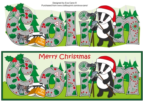 Christmas Billy the Badger Beginners Golf COLIN large dl