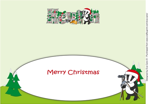 Christmas Billy the Badger Beginners Golf KEVIN large dl insert